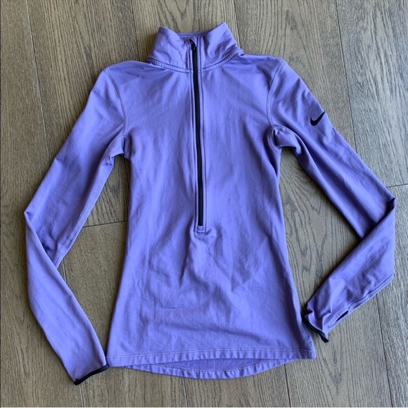 Nike Purple Long Sleeve Half Zip Athletic Top - Picture 2 of 6